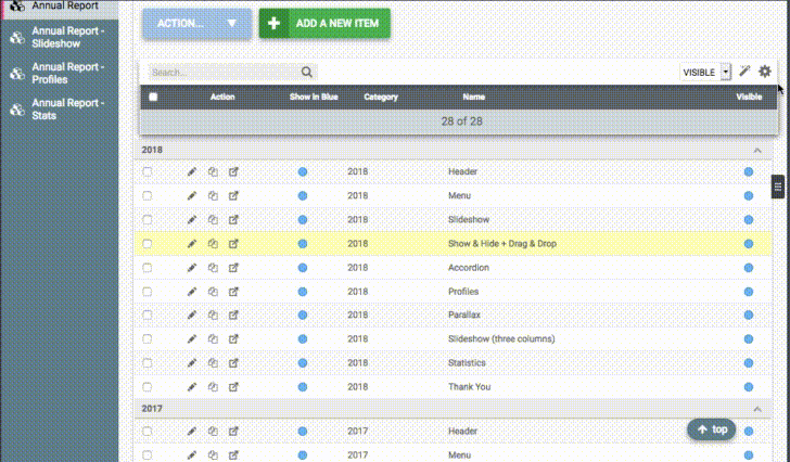 Show and Hide sections with ease